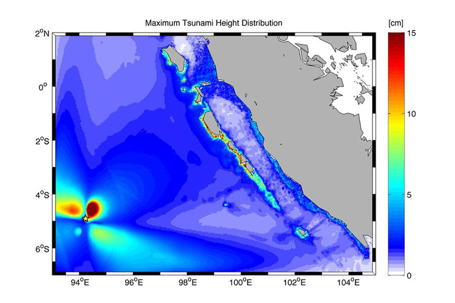 Peta Simulasi Tsunami Gempa Samudera Indonesia